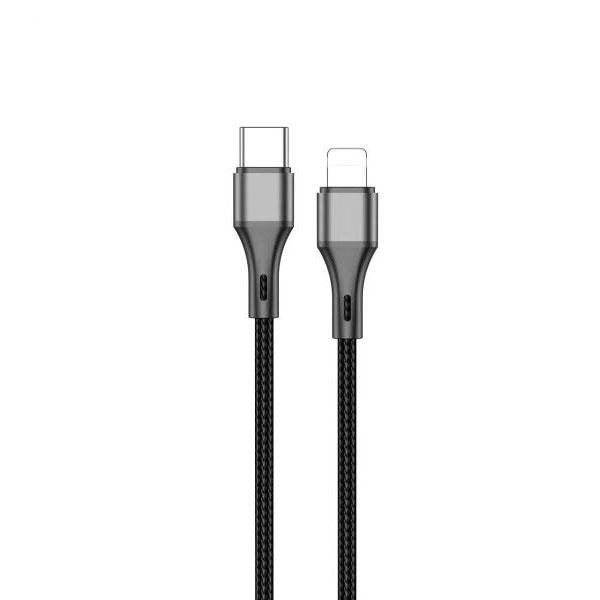 ASPOR AC-20 27W TYPE-C TO LIGHTNING FAST CHARGING NYLON BRAIDED DATA CABLE 1.2M